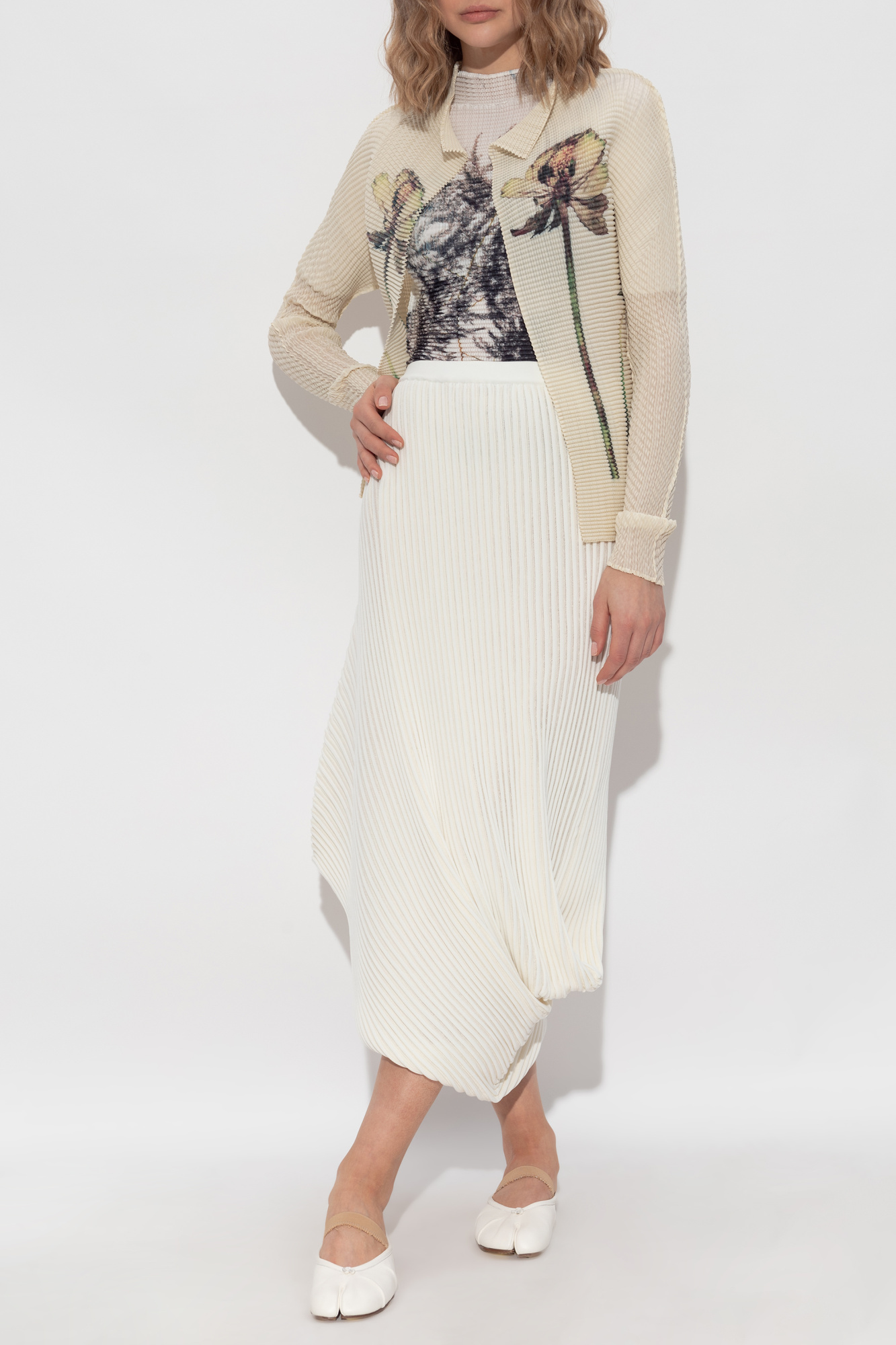 スカート ISSEY MIYAKE Woman Skirt White IM56KG821 06 White Pleated skirt Issey Miyake - Vitkac AS
